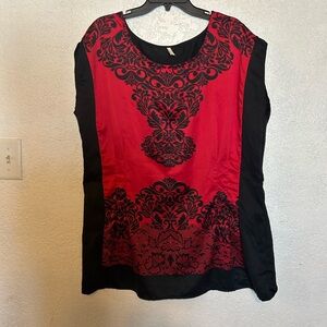 Myth NYC Women Red And Black Sleeveless Tunic Bohemian Size 1X